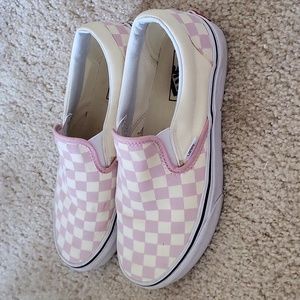 Vans Pink and White Checkered Flats